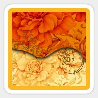 Elegant floral pattern design Sticker